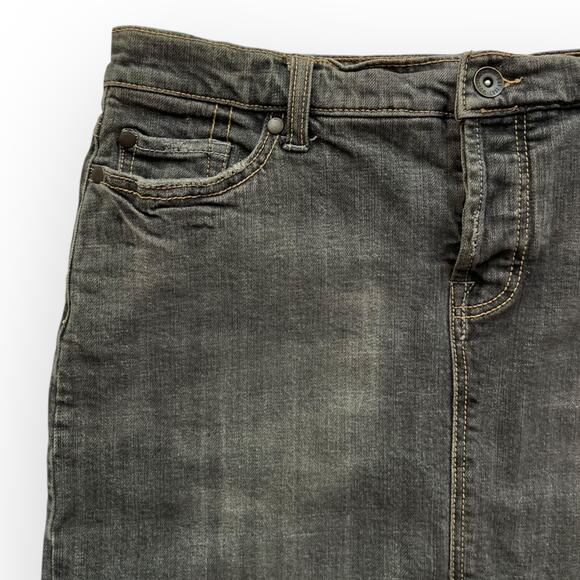 Mossimo Women's Vintage Y2K Gray Stretch Denim Button Fly Pencil Skirt Size 6 - Picture 5 of 10